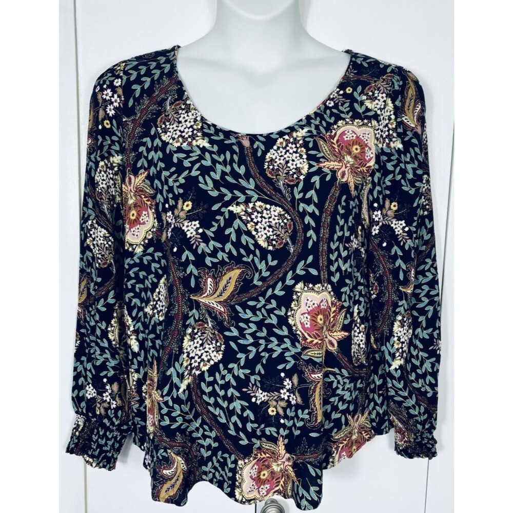 NWT Loft Floral Paisley Blouse Multi Color Size M